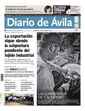 Portada Diario de Ávila