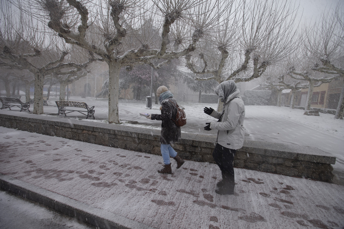 Nieve en la capital.  / ISABEL GARCÍA