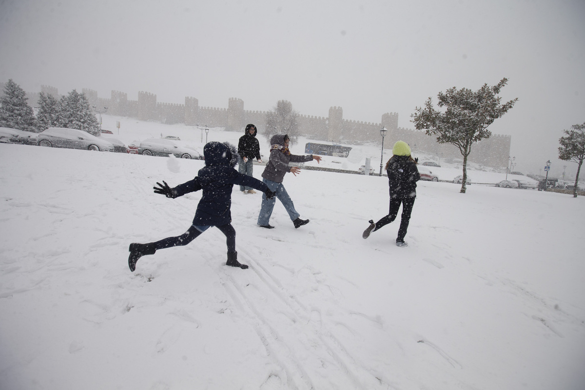 Nieve en la capital.  / ISABEL GARCÍA