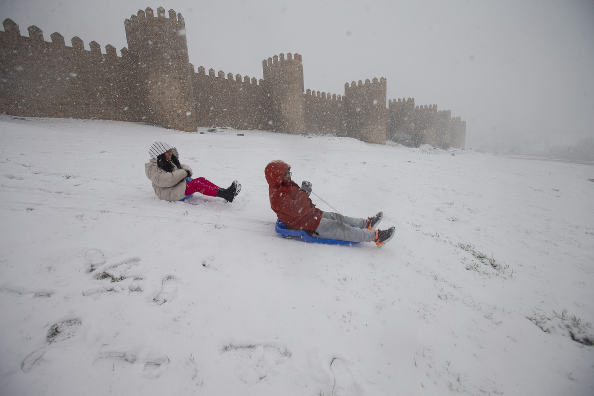 Nieve en la capital.  / ISABEL GARCÍA