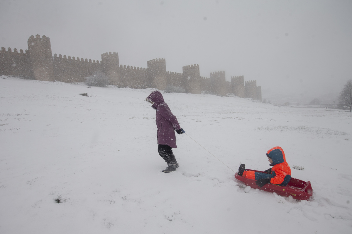 Nieve en la capital.  / ISABEL GARCÍA