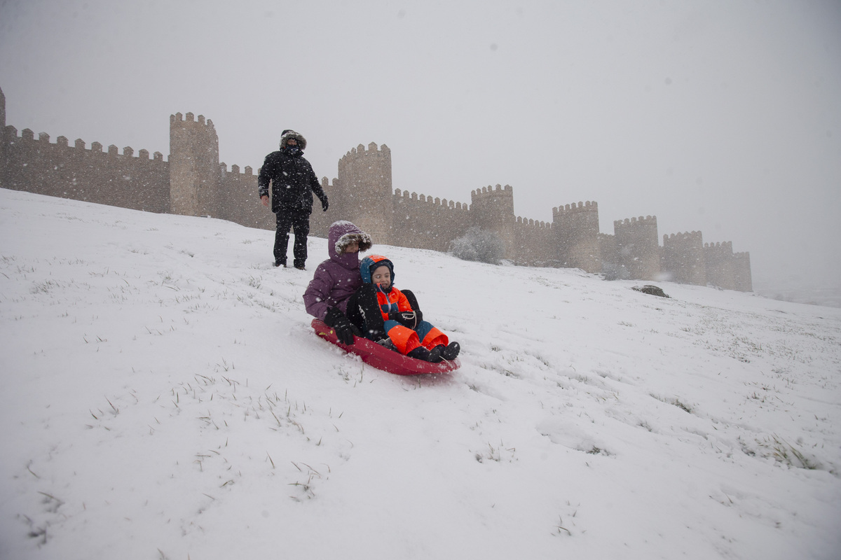 Nieve en la capital.  / ISABEL GARCÍA