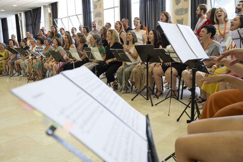 Profesores de música que aprenden como alumnos