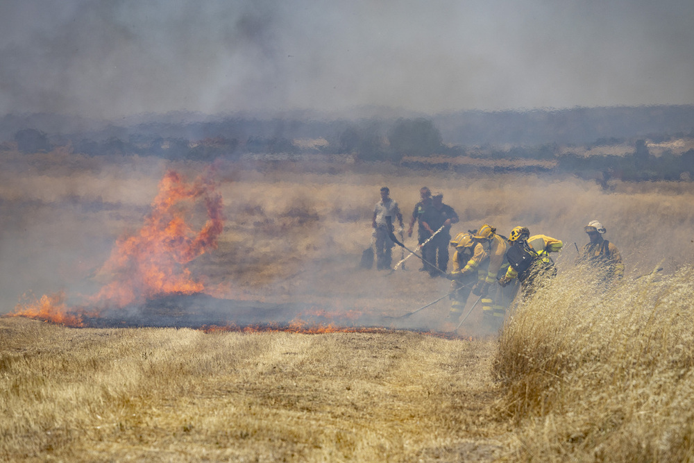 Extinguido el incendio de pasto en la subida a Sonsoles