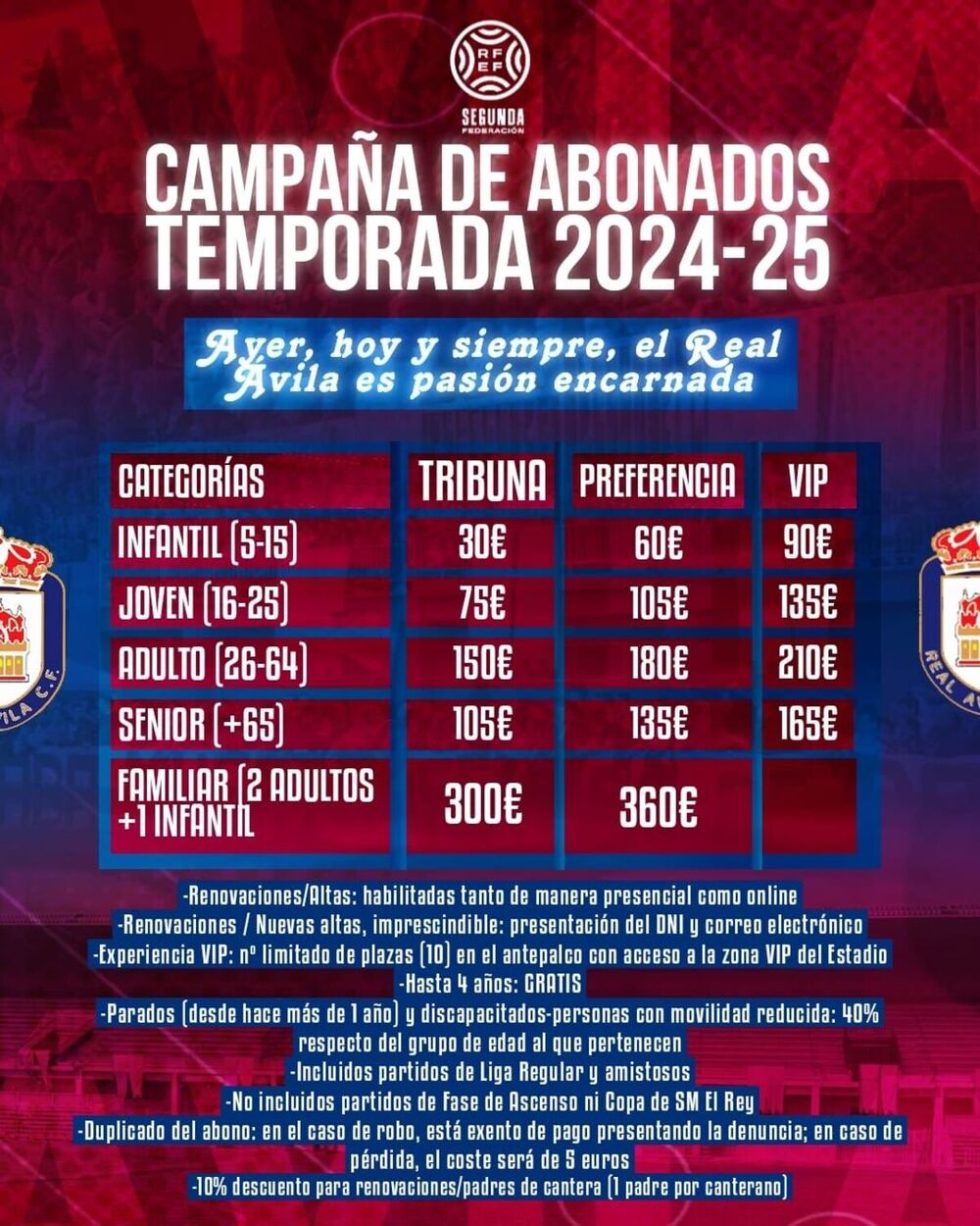 El Real Ávila lanza la nueva campaña de abonos 2024-25