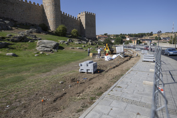 Avanzan las obras del carril bici del entorno del Lienzo Norte